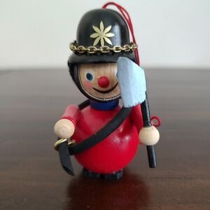 Vintage Steinbach Christmas Ornament Fireman Firefighter German Wood